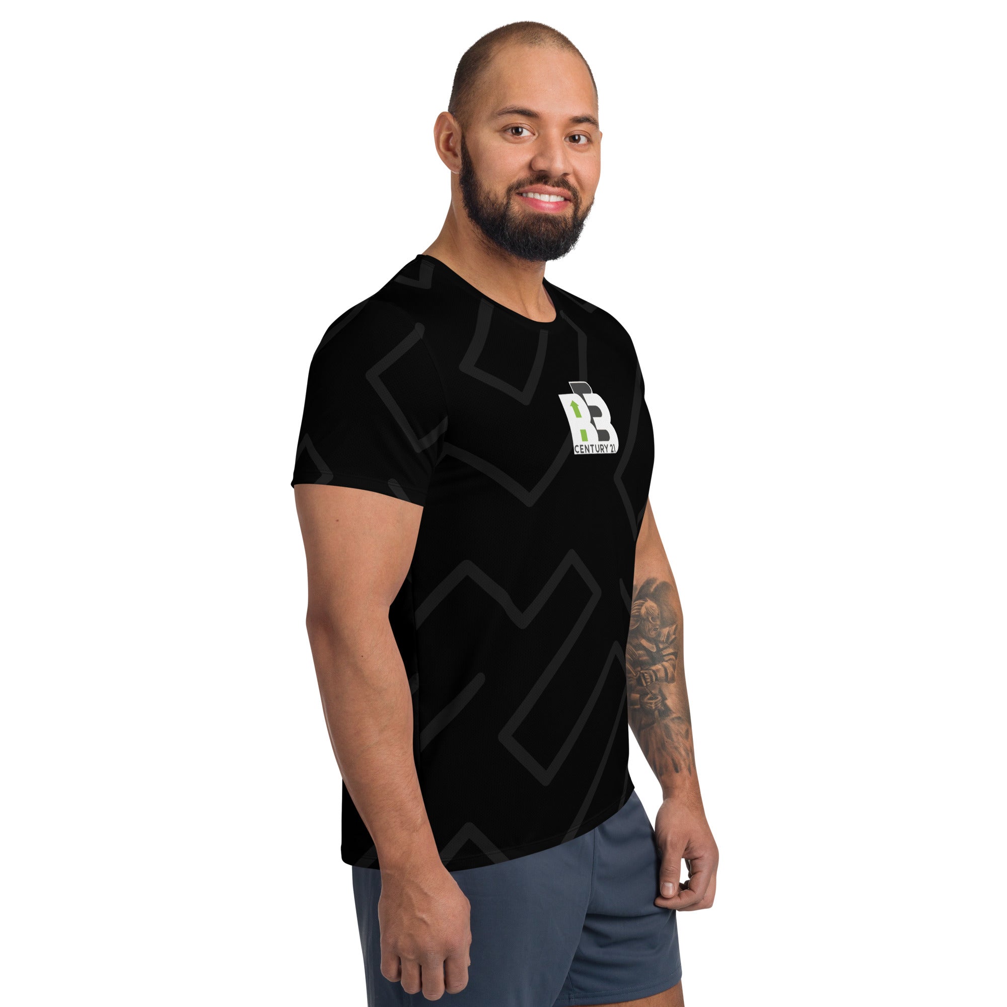 BE3 Geo All-Over Print Men's Athletic T-shirt