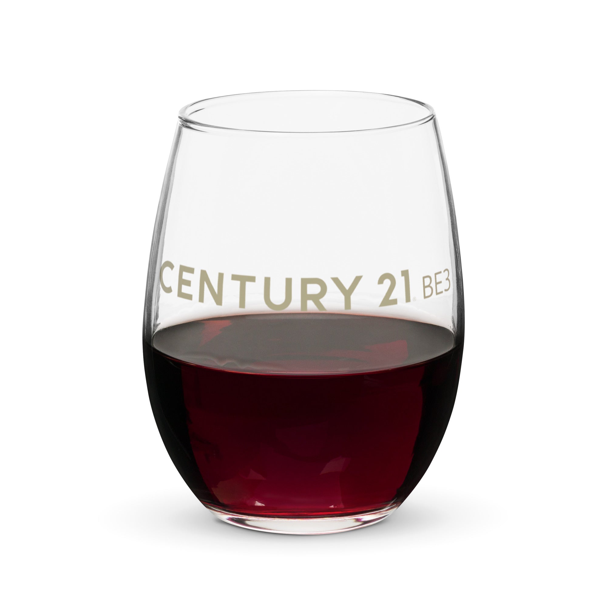 BE3 Word Seal Stemless wine glass