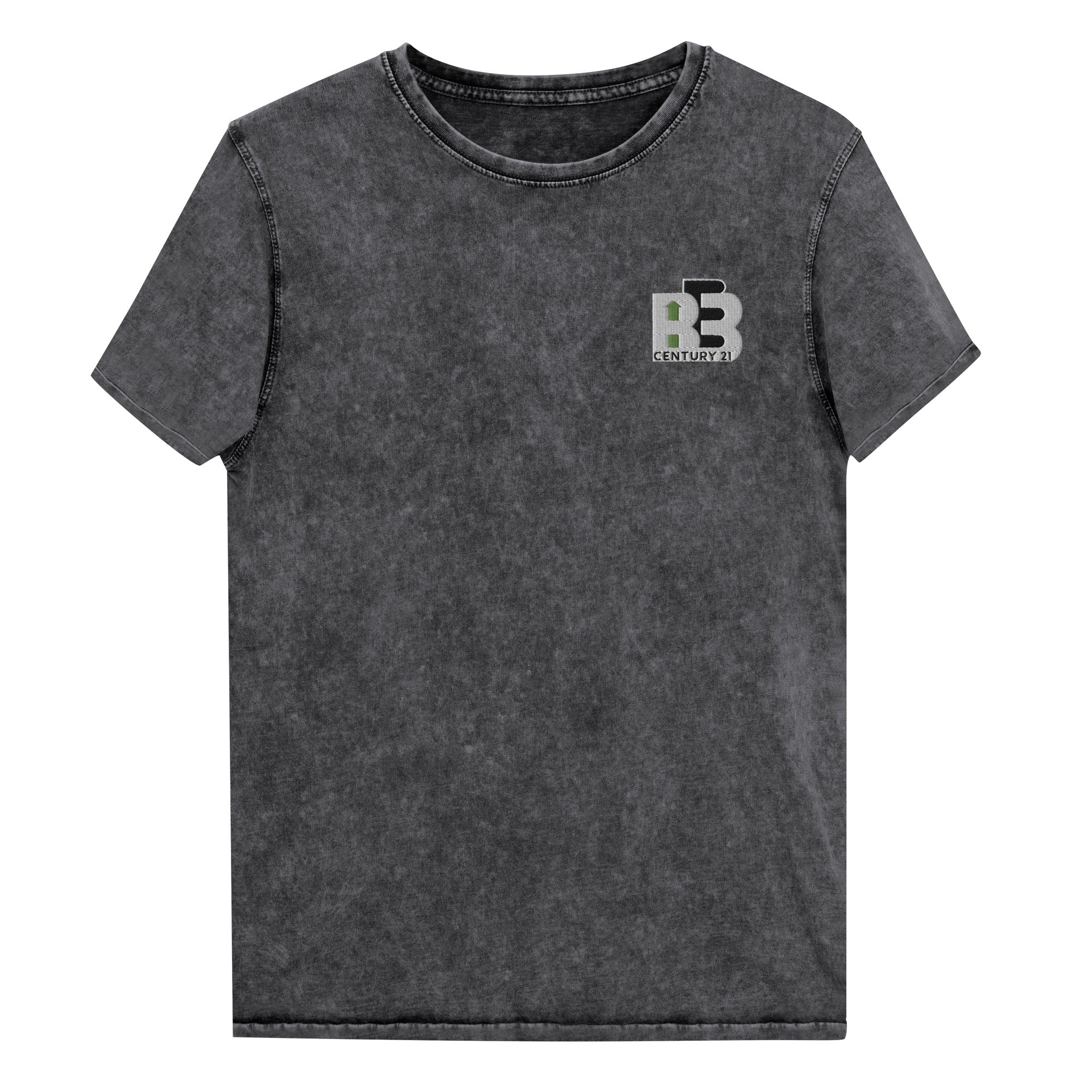 BE3 Embroidered Seal Men's Denim T-Shirt